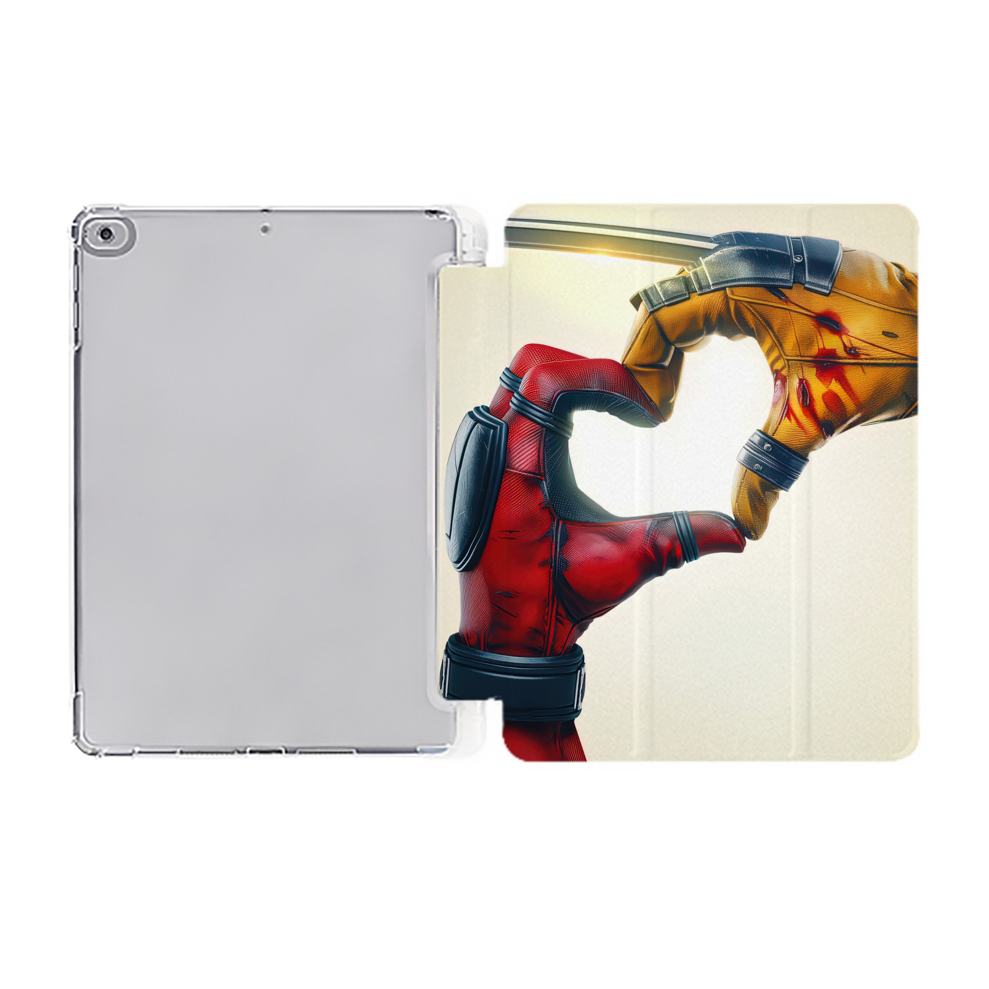 （画像用） Deadpool デッドプール IPad ケース ペン収納付き 三つ折りスタンド PUレザー×シリコン 対応機種9.5/10.5/10.9インチ